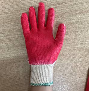 Guantes de Seguridad de Punto con Recubrimiento de Látex de Algodón Reutilizables, Antideslizantes y Resistentes a Cortes, Recubiertos de Goma Vietnamita, Calibre 10, Protección para Jardinería - Product Image 2