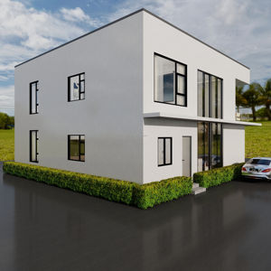 Casa Modular Ecológica de Acero Ligero de 2 Pisos, 3 Recámaras, 3 Baños, Prefabricada, Moderna, con Energía Solar para Parque - Product Image 1