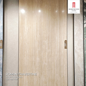 Dalle de pierre artificielle en grès cérame stratifié imperméable effet <span class=keywords><strong>travertin</strong></span> romain pour la décoration murale des salles humides et des saunas - Product Image 1