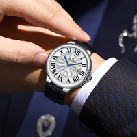 Montre mécanique automatique pour homme et femme OEM, bracelet en cuir, montre décontractée et professionnelle, étanche 3BAR, montre-bracelet pour couple