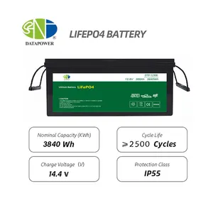 OEM 400 300 Ah Batterie Pin Tubulaire Akku Lithium ion Batteries rechargeables 12v 300 ah 200ah 150ah 100ah Lifepo4 Batterie Pack