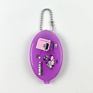 Hotsale biểu tượng Tùy chỉnh cao su đồng xu Ví hình bầu dục mềm PVC cao su bóp đồng xu Ví móc khóa cho bán buôn PVC cao su móc khóa - Product Image 3