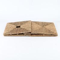 Panier de rangement tressé en jacinthe d'eau personnalisé, portable, pour vêtements et collations, style tendance, grande taille