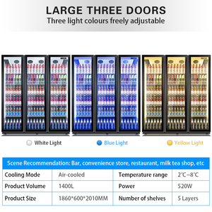 Exhibidor Vertical Refrigerador para Bebidas de Supermercado Comercial, Congelador de Cubitos de Hielo - Product Image 5