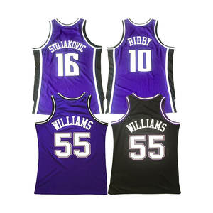 Mejor cosido Retro Sacramento baloncesto Jersey Malla tela estilo antiguo 55 Williams 16 Stojakovic 10 Bibby aceptar tamaño grande personalizado - Product Image 3