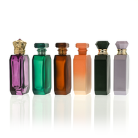 Flacon de parfum octogonal en verre vide, moderne et portable, 30 ml, 50 ml, 100 ml, avec capuchon, design coloré, logo personnalisé