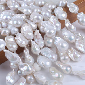 Wholesale Natural 18cm <b>Freshwater</b> Baroque <b>Pearl</b> String 13-17mm Shaped White DIY Jewelry <b>Bracelet</b> - Product Image 1
