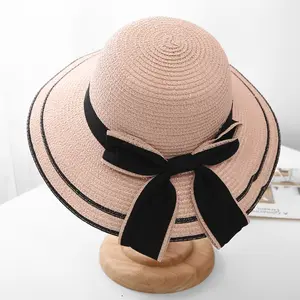 Cappelli di paglia con Logo personalizzato all'ingrosso donne americane Cowboy bagnino marchio naturale Summer Beach Strawhat