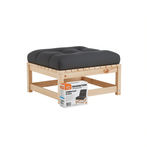 Repose-pieds modulaire en bois de pin massif pour patio, 10,9 pouces, anthracite, accessoire de mobilier d'extérieur durable et élégant - Product Image 1