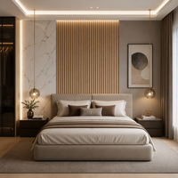 Panneau mural en WPC pour l'intérieur, grille moderne pour salon, résistant au feu, imperméable, texture imitation bois, faible MOQ, livraison rapide