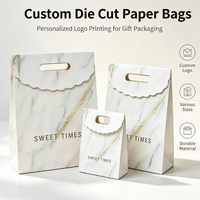 Sac cadeau en papier découpé de qualité supérieure avec poignée renforcée, sac d'emballage en papier haut de gamme pour cosmétiques, cadeaux de mariage, boutiques et vente au détail