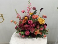 SY-Caramel Burnt Autumn Deep Pink Red Retro Vintage Pink Red Centre de table Fleurs de marguerite Couloir floral Amaranthus