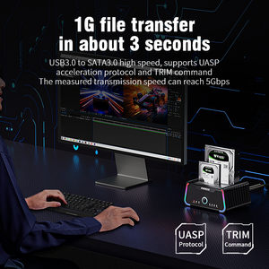 Новый дизайн FIDECO RGB автономный клон док-станция для жесткого диска 2,5 3,5 дюймов SATA HDD SSD дубликатор - Product Image 5