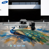 Terbaru otomatis DX7/I1600 kepala UV dinding dan lantai mesin Printer lukisan dinding cetak 7 warna CMYK + W portabel