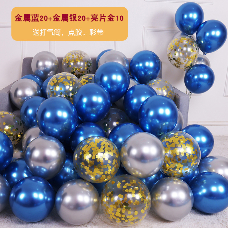 Metal blue metal silver sequins gold 50