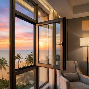 <span class=keywords><strong>Fenêtre</strong></span> en aluminium à rupture de pont thermique PA66 pour véranda, avec barres de montage personnalisées, à ouverture intérieure ou extérieure, pour résidence moderne - Product Image 3