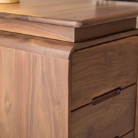 Bureau d'ordinateur en bois massif, noyer noir d'Amérique du Nord, bureau d'écriture minimaliste japonais avec tiroirs, poste de travail pour la maison et l'étude
