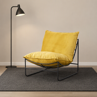 Fauteuil Sling de Luxe Simple et Confortable avec Coussin en Velours Épais, Chaise Simple pour Café et Mobilier Commercial