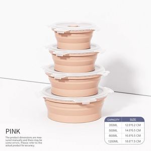 Blue <b>Collapsible</b> Silicone Lunch Box Single Compartment Freshness Preservation Food <b>Storage</b> Container for Food Packaging - Product Image 4