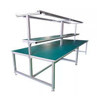 Nouvelle table de travail antistatique personnalisée en alliage d'aluminium anodisé argenté pour usine, atelier, ligne d'assemblage et inspection