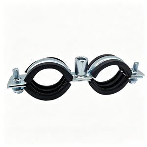 <span class=keywords><strong>Collier</strong></span> de serrage <span class=keywords><strong>double</strong></span> tube en caoutchouc avec filetage M8 pour suspension de tuyaux - Product Image 5
