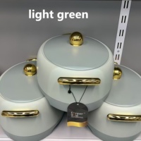 Ensemble de 3 récipients isothermes pour aliments avec poignées dorées - Bols de service modernes avec couvercles pour buffets et repas en famille