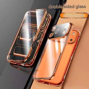 Nouvelle coque de téléphone transparente en verre trempé double face avec cadre métallique pour iPhone 17 16 15 14 Pro Max avec film de protection d'objectif - Product Image 6