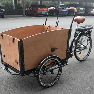 <span class=keywords><strong>Vélo</strong></span> cargo électrique à 3 roues à vente chaude en Europe avec boîte en bois à l'avant, 4 sièges pour enfants, <span class=keywords><strong>vélo</strong></span> familial <span class=keywords><strong>hollandais</strong></span> pour la ville - Product Image 1