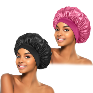 Gorros de Dormir para Mujer, Gorros de Satén de Color Sólido para Baño, Gorro de Ducha Elástico para el Cabello, para Uso Diario y Belleza - Product Image 1