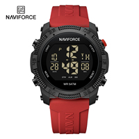 NAVIFORCE jam tangan Digital 7104 pria, jam tangan olahraga kronograf tanggal Stopwatch tahan air elektronik untuk pria