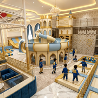 Parque Infantil Interior con Temática de Castillo de Cuento de Hadas, Instalaciones de Entretenimiento Coloridas que Crean un Espacio Divertido para Niños