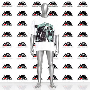 Camiseta Blanca Personalizada con Estampado Gráfico, Estilo Urbano Vintage, Unisex, Holgada, Informal, de Moda, Fabricante de Camisetas - Product Image 1