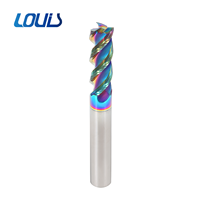 Fraise à rainurer en U multicolore en aluminium à 55 degrés, à trois lames en acier au tungstène, queue droite, tête plate, OEM