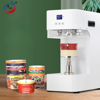 Machine de scellage commerciale automatique portable de bureau pour canettes de boissons, scelleuse de canettes de soda non rotative, base réglable, scelleuse de bouteilles à capuchon en aluminium