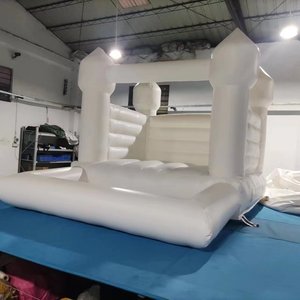 Nhà Máy Vinyl màu hồng màu xanh trắng <span class=keywords><strong>bouncy</strong></span> nhà dày trượt Bouncer nhảy Trắng Inflatable Bouncer bên đám cưới thuê Trắng Bouncer - Product Image 3