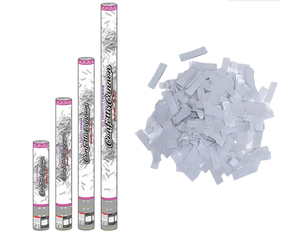 Cannone Sparacoriandoli in Carta Argentata Grande, Senza Fiamma, per Diwali, Inaugurazioni, Matrimoni, Feste, Sicuro, Biodegradabile, con Lancio a Torsione - Product Image 1