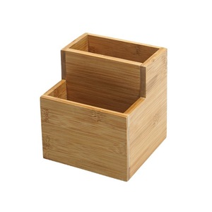Caja de pañuelos de bambú cuadrada, soporte multifuncional para servilletas, para restaurantes, puestos de aperitivos, palillos, cuchillos, tenedores, pajitas - Product Image 5