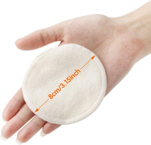 Tampons démaquillants réutilisables (lot de 20) Sac à linge lavable Boîte ronde pour le rangement Tampons en coton de bambou réutilisables pour tous les types de peau - Product Image 3