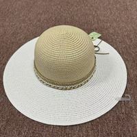 Multiple Styles Chapeau de paille à la mode pour femmes Chapeau en papier crochet fait à la main pour adultes Convient pour les voyages d'été et les sorties