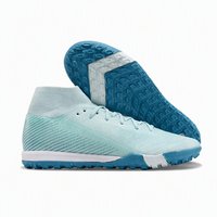 Chaussures de football montantes TF 15ème génération pour hommes, semelle plate avec coussin d'air intégré, semelle intermédiaire en PU, tige en PVC, caoutchouc imperméable