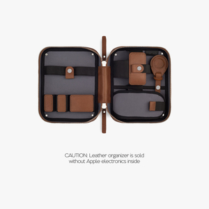 Leather Power Bank Case Tech Essential Bag Multi-functional Large Travel Cable Earphone Digital Gear Organizer w Air Tag Case - Product Image 2