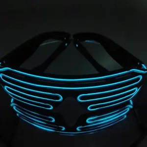 Hot sellingEl LED Light Up personalizzato lampeggiante Led filo ricaricabile otturatore occhiali per feste forniture