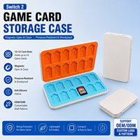 Boîte de rangement pour cartes de jeu avec 24 emplacements, en ABS rigide, antichoc, anti-rayures, avec doublure en silicone, pour Nintendo Switch 2, accessoires de jeu