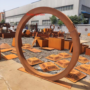 Porte de jardin extérieure en acier <span class=keywords><strong>Corten</strong></span> Décoration de paysage Porte de lune en métal - Product Image 4