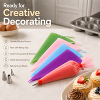 DIY Kuchen Dekoration Tool Cookie Cream Piping Doppel gebäck Silikon PTU Wieder verwendbarer Spritz beutel