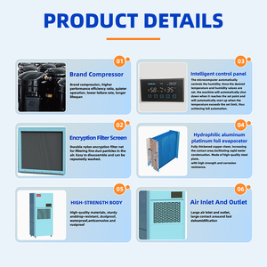 Nouvelle machine de séchage d'air de laboratoire agricole à haut volume électrique 198L/D pour entrepôt, <span class=keywords><strong>cave</strong></span> à <span class=keywords><strong>vin</strong></span>, sous-sol, déshumidification - Product Image 3