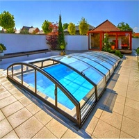 Salon de soleil mobile à toit rétractable Top Fashion pour maisons verre de maison avec panneau de guidage de lumière mécanique (LGP) et écran de piscine
