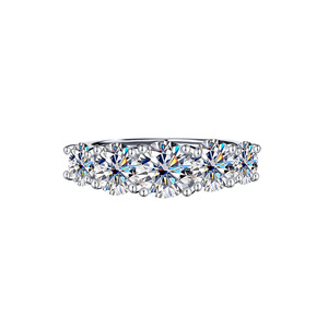<span class=keywords><strong>5</strong></span> камней 3.6CT кольцо из муассанита S925 стерлингового серебра высокого качества Изысканные ювелирные изделия оптом - Product Image 1