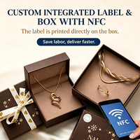 Boîte à bague de luxe RFID NFC avec étiquette anti-contrefaçon NFC, emballage cadeau intelligent personnalisé pour bijoux, OEM