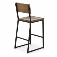 Tabouret de bar empilable industriel vintage, structure métallique durable, assise carrée, mobilier de restaurant, café, bistrot, vente en gros